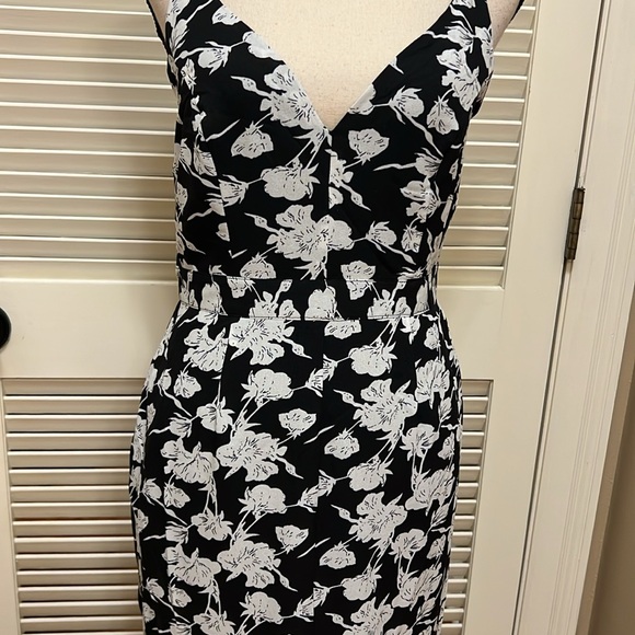 Lulus Darling Daylily White and Black Floral Print High-Low Maxi Dress, NWT - Picture 6 of 17